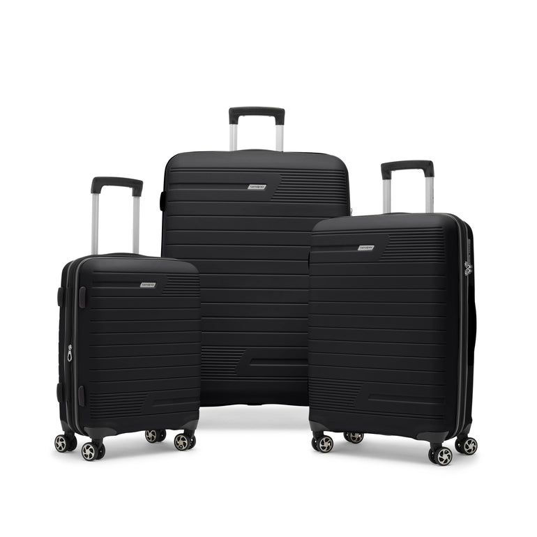 Samsonite Sirocco Collection 3 Piece Nested Spinner Expandable Luggage Set - Black