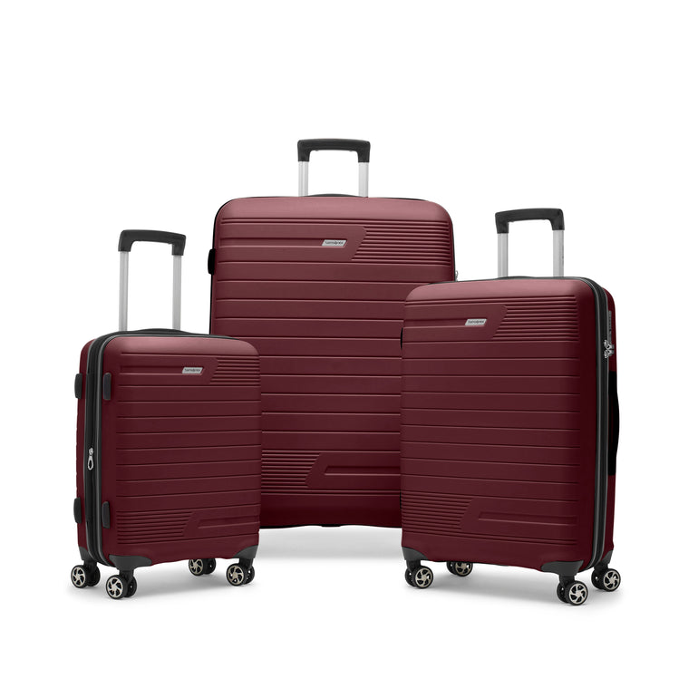 Samsonite Sirocco Collection 3 Piece Nested Spinner Expandable Luggage Set - Burgundy