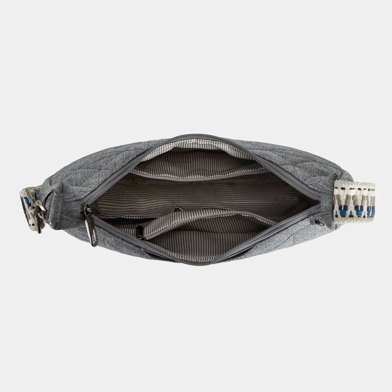 Travelon Boho Sac à bandoulière décontracté anti-vol  - Geo Gray Heather