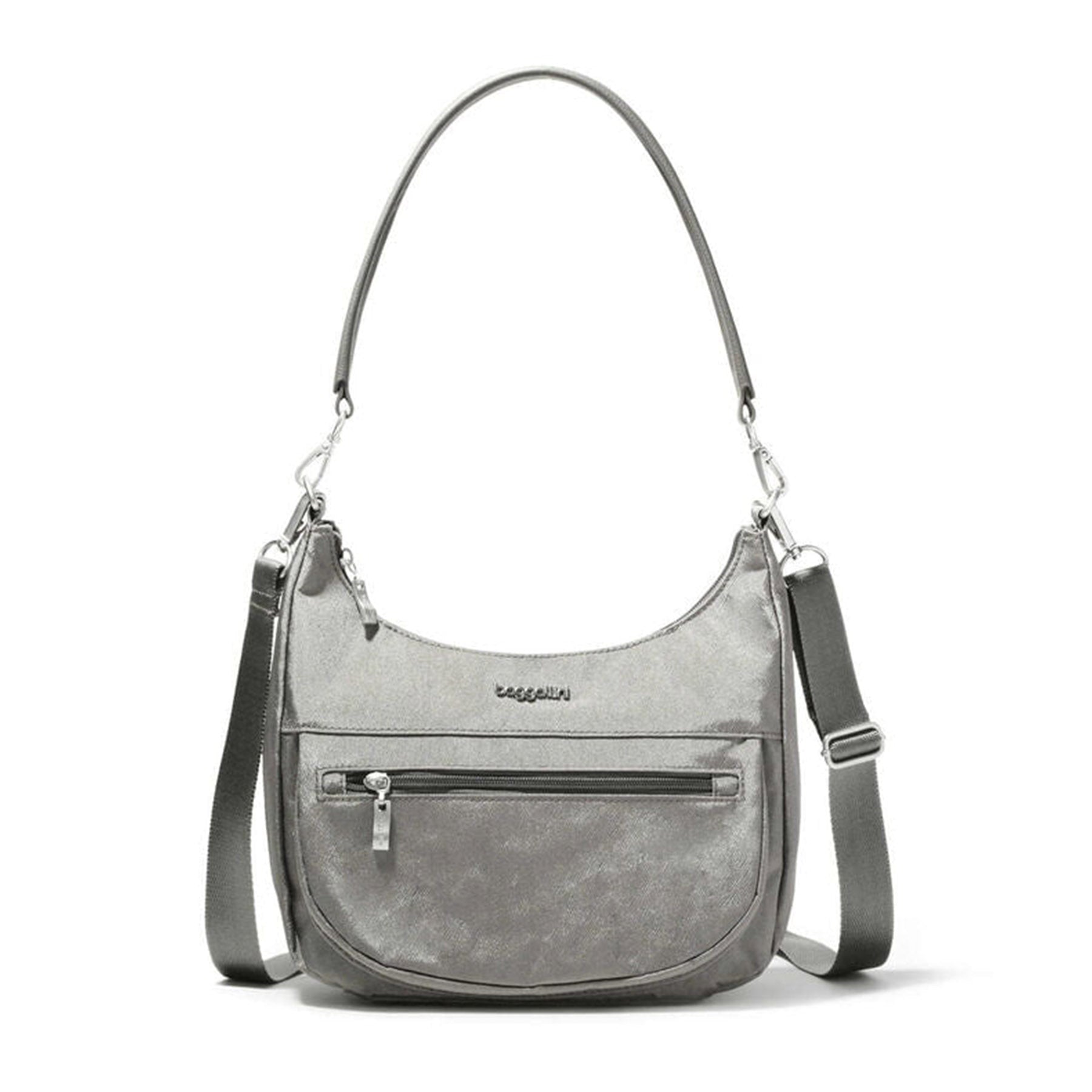 Baggallini Modern Pocket Half Moon Bag - Sterling Shimmer