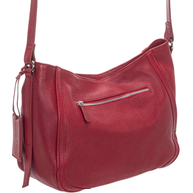 Mancini Pebbled Sophia Leather Crossbody Bag