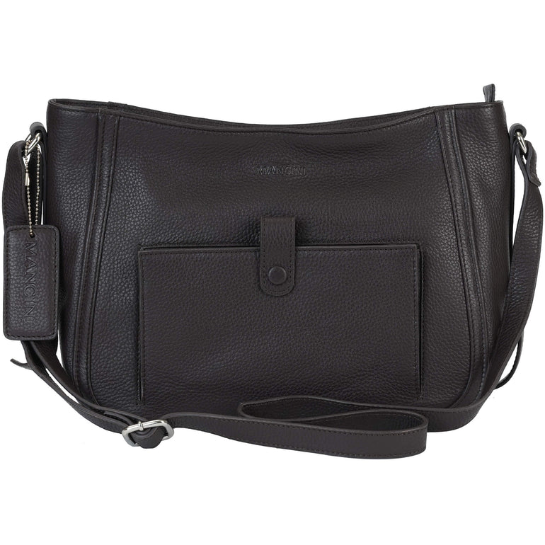 Mancini Pebbled Sophia Leather Crossbody Bag