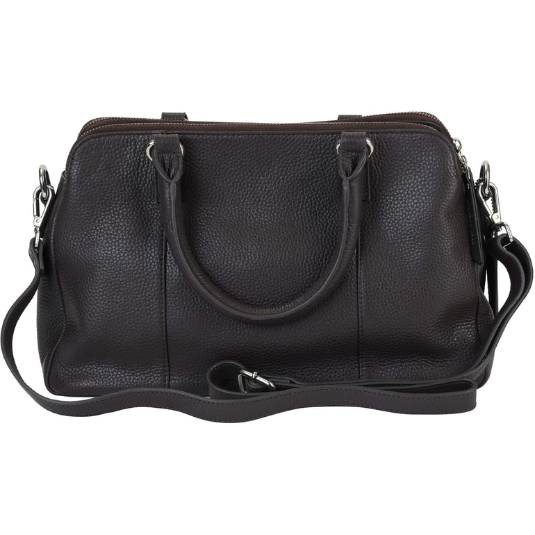 Mancini Pebbled Jennifer Leather Satchel Bag