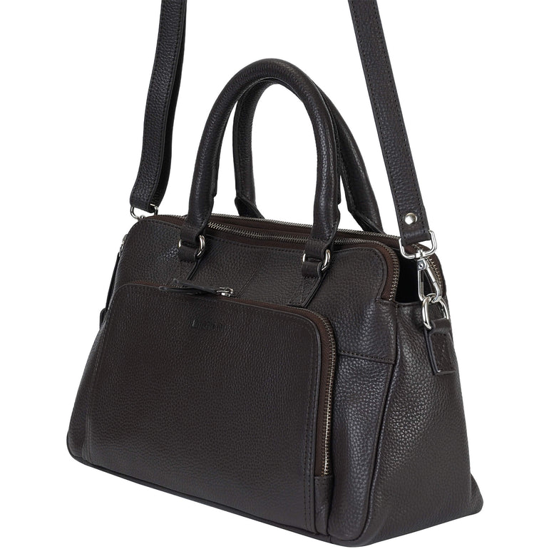 Mancini Pebbled Jennifer Leather Satchel Bag