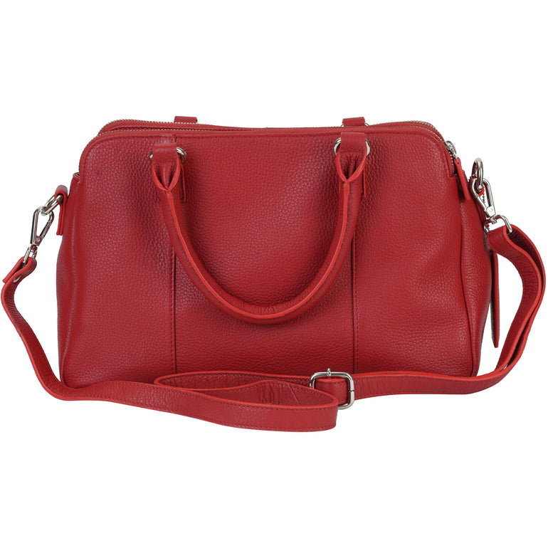 Mancini Pebbled Jennifer Leather Satchel Bag