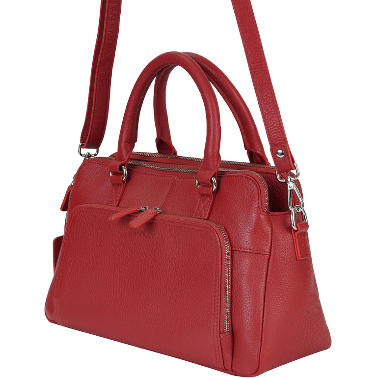 Mancini Pebbled Jennifer Leather Satchel Bag