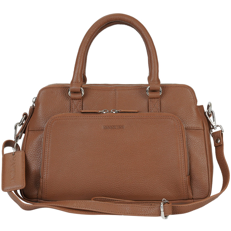 Mancini Pebbled Jennifer Leather Satchel Bag