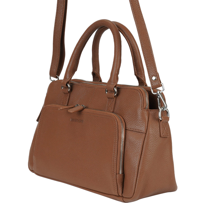 Mancini Pebbled Jennifer Leather Satchel Bag