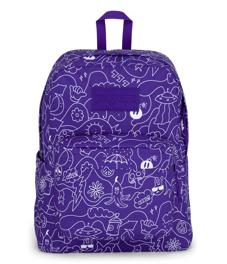 JanSport SuperBreak Plus Backpack - Dub Doodle Purple