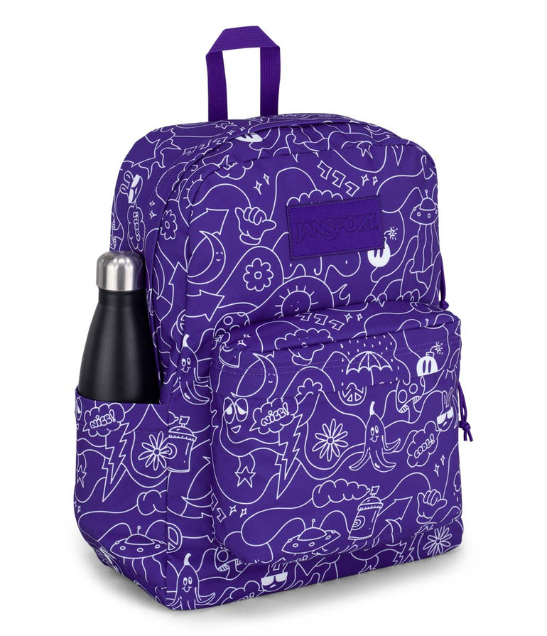 JanSport SuperBreak Plus Backpack - Dub Doodle Purple