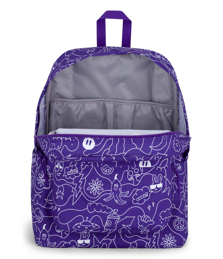 JanSport SuperBreak Plus Backpack - Dub Doodle Purple