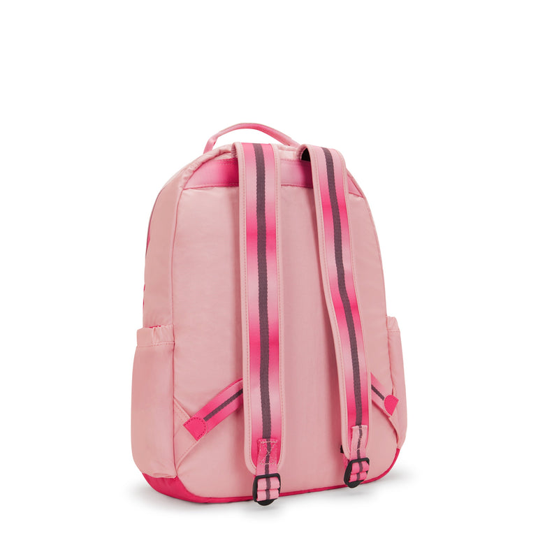 Kipling  Seoul Large Metallic 15" Laptop Backpack - Blush Met Bl