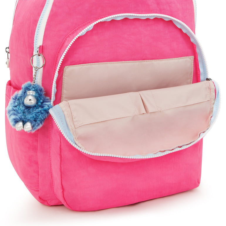 Kipling Seoul Grand Sac à Dos avec Compartiment pour Ordinateur - Happy Pink Mix