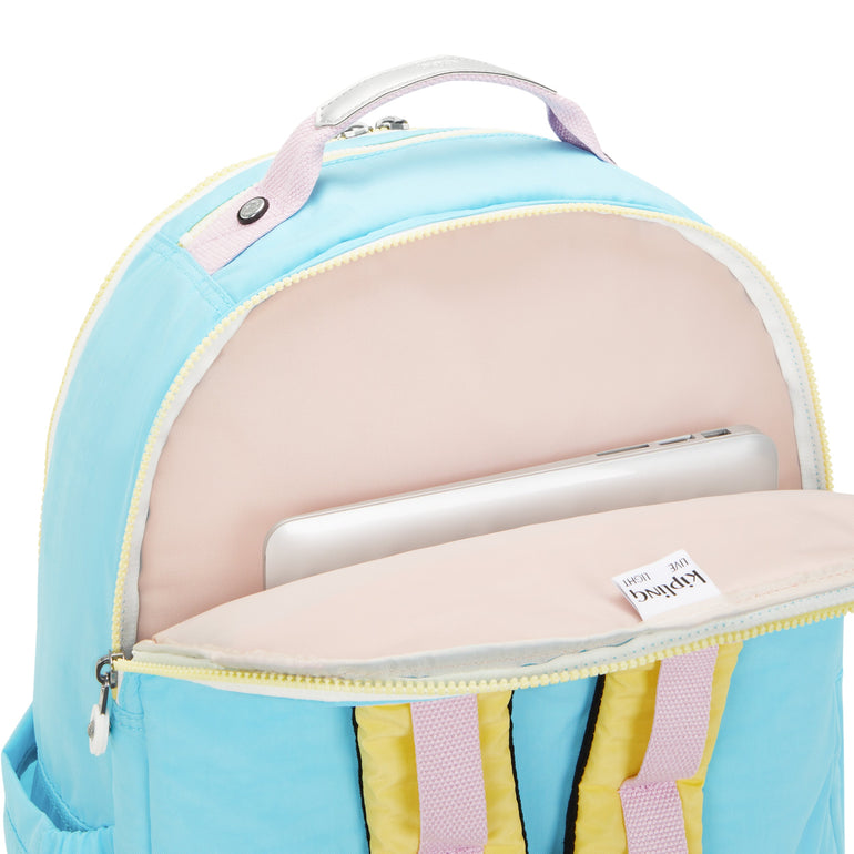 Kipling Seoul Extra Large 17" Laptop Backpack - Blue Sea Mix