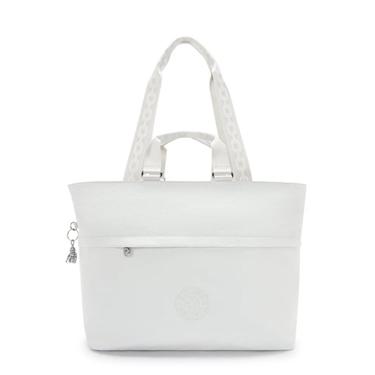 Kipling Charleen Satin 15" Laptop Tote Bag - Silver Night