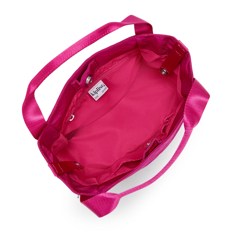 Kipling Bahar Sac d’épaule en satin - Fuchsia Night