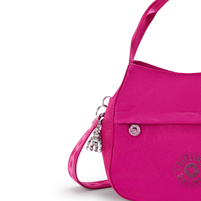 Kipling Bahar Sac d’épaule en satin - Fuchsia Night