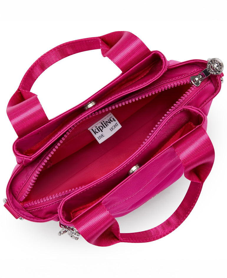 Kipling Cool Elysia Petit sac d’épaule en satin - Fuchsia Night