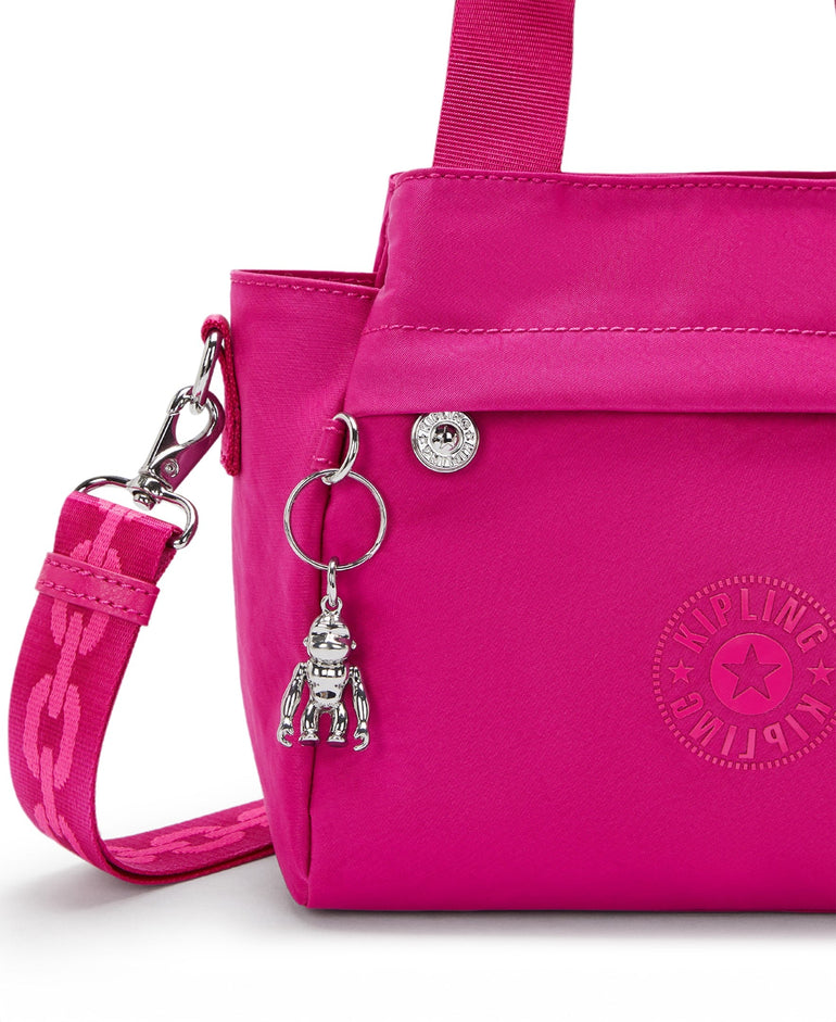 Kipling Cool Elysia Petit sac d’épaule en satin - Fuchsia Night