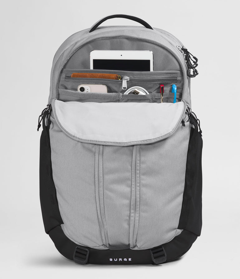 The North Face Surge Backpack - Meld Grey Dark Heather/TNF Black