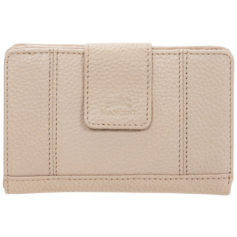 Mancini PEBBLE RFID Medium Clutch Wallet - Bone