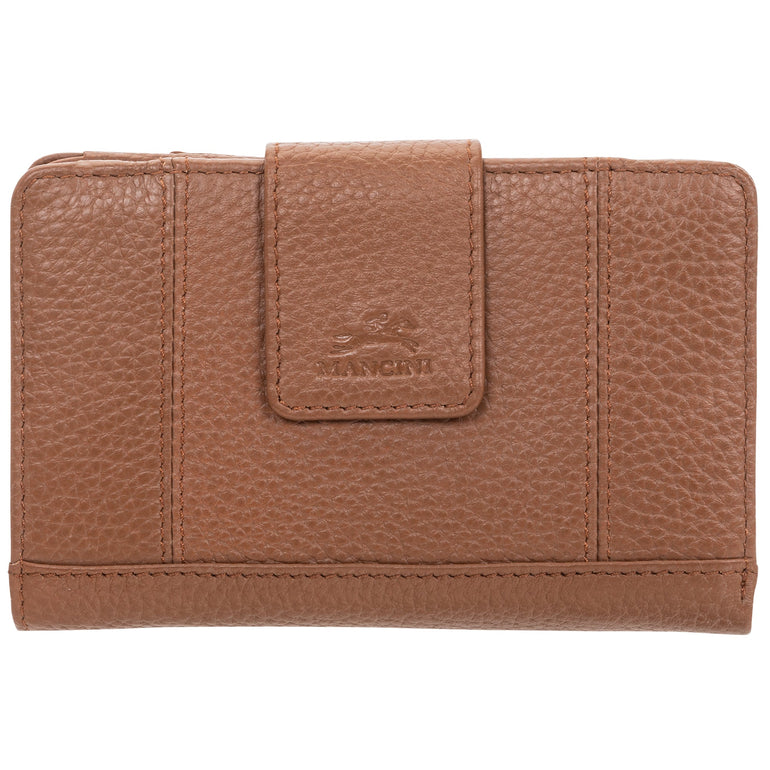 Mancini PEBBLE RFID Medium Clutch Wallet - Camel