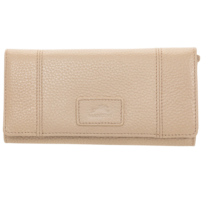 Mancini PEBBLE RFID Trifold Wallet - Bone