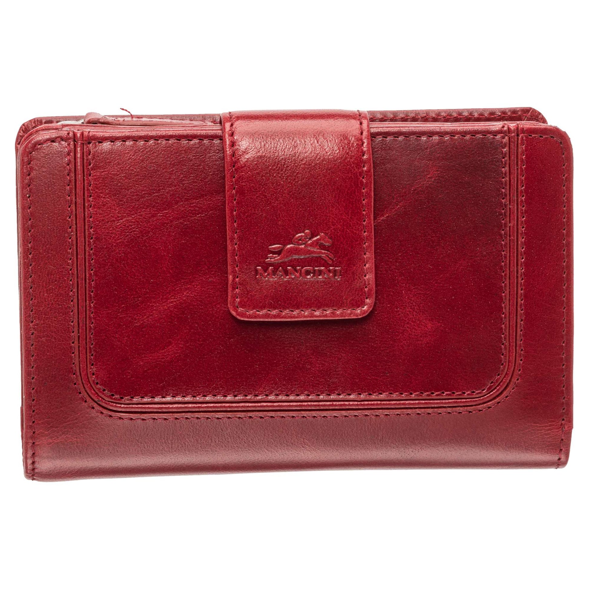 Mancini South Beach RFID Secure Medium Clutch Wallet - Red