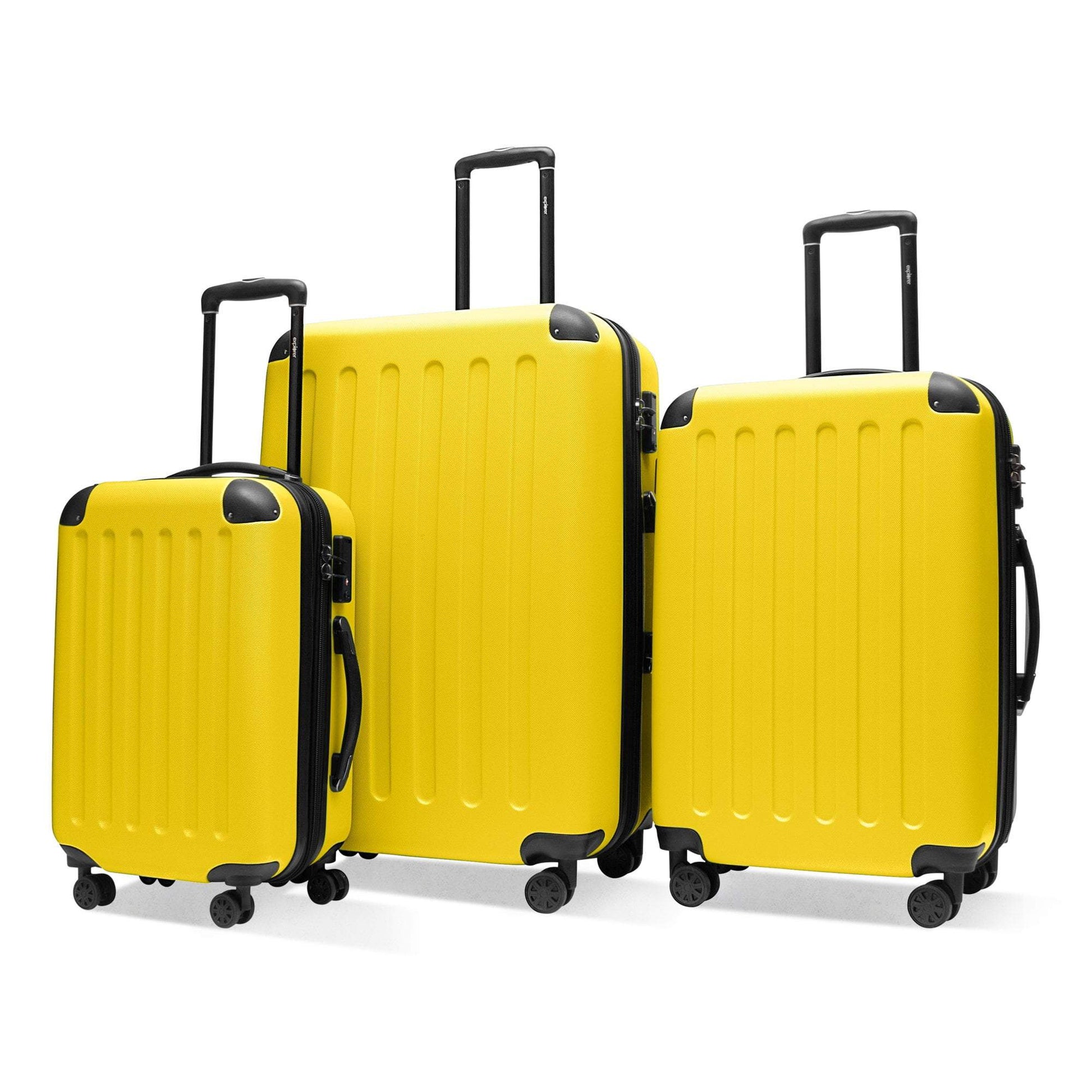 Explorer Pop Collection 3 Piece Expandable Spinner Luggage Set - Yellow