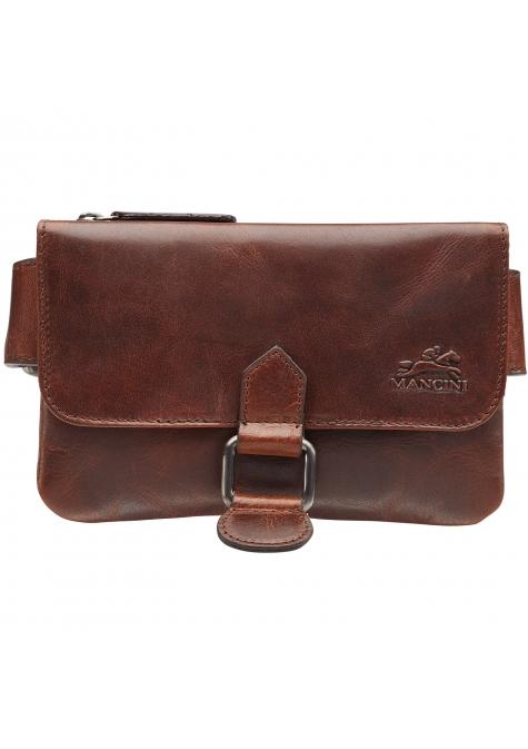 Mancini BUFFALO Slim Waist Bag - Brown